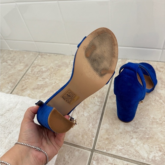 J. Adams Cobalt Blue Chunky Heels - Picture 11 of 15